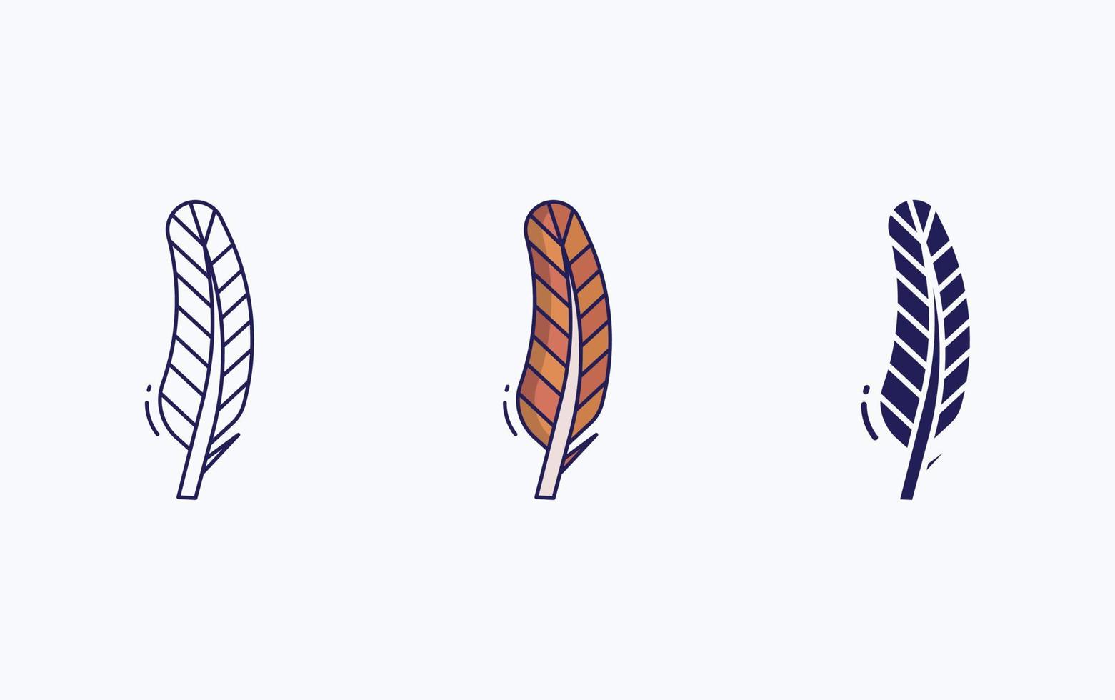 Feather line and glyph icon, vector illustration