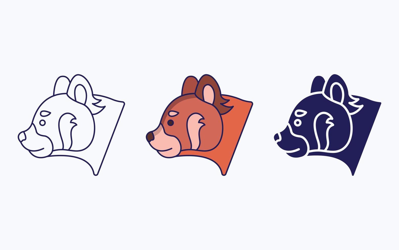 Red Panda line and glyph icon, vector illustration