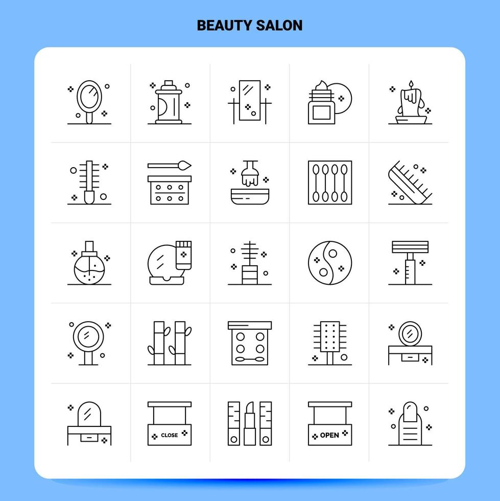 OutLine 25 Beauty Salon Icon set Vector Line Style Design Black Icons Set Linear pictogram pack Web and Mobile Business ideas design Vector Illustration