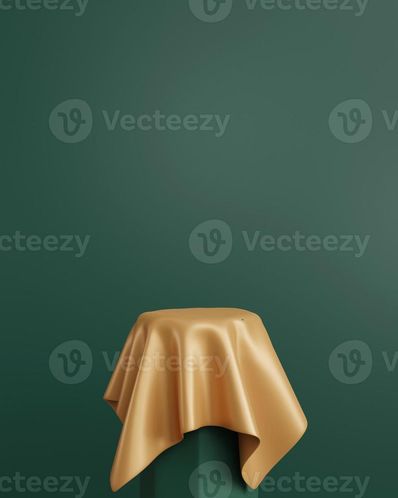 3D background scene with podium. Minimal product display mockup with geometric shape object. 3D rendering. photo