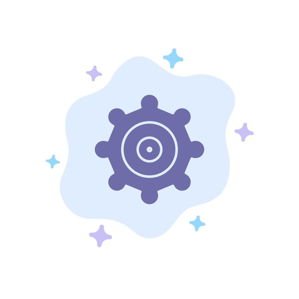 Setting Gear Blue Icon on Abstract Cloud Background vector