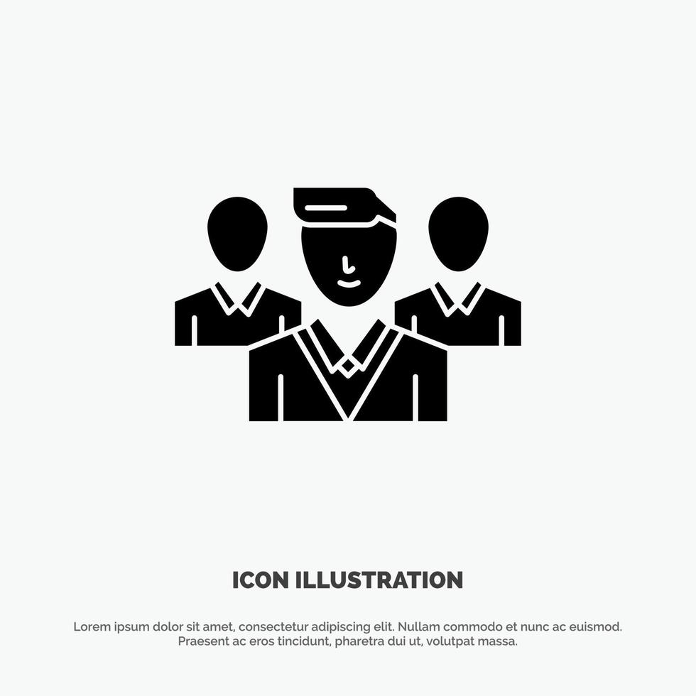 Staff Security Friend zone Gang solid Glyph Icon vector