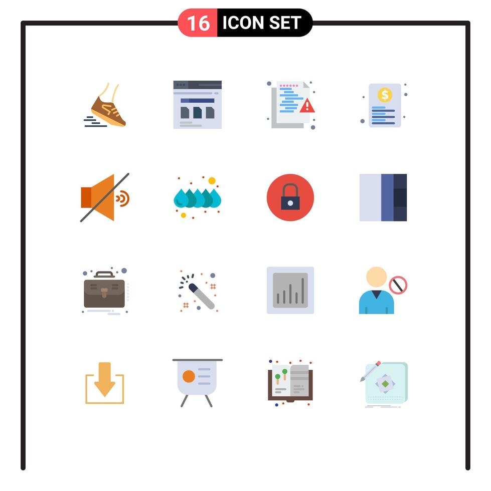 16 Creative Icons Modern Signs and Symbols of page document website security network Editable Pack of Creative Vector Design Elements