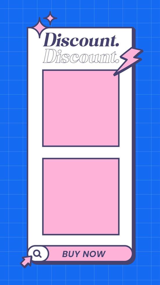 Social media story template in retro design style. Stories template with empty space. vector