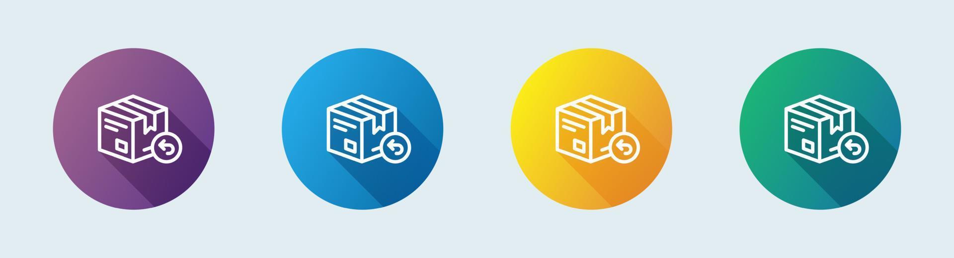 Return package line icon in flat design style. Parcel signs vector illustration.