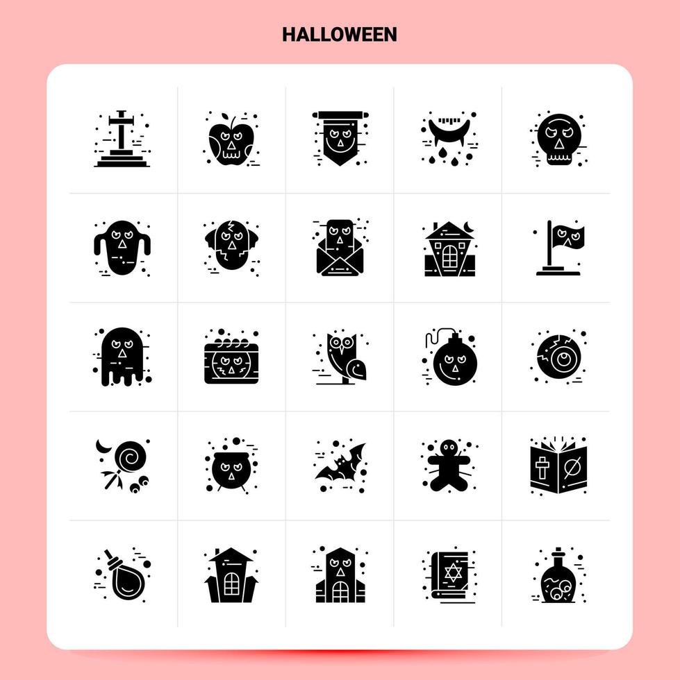 Solid 25 Halloween Icon set Vector Glyph Style Design Black Icons Set Web and Mobile Business ideas design Vector Illustration