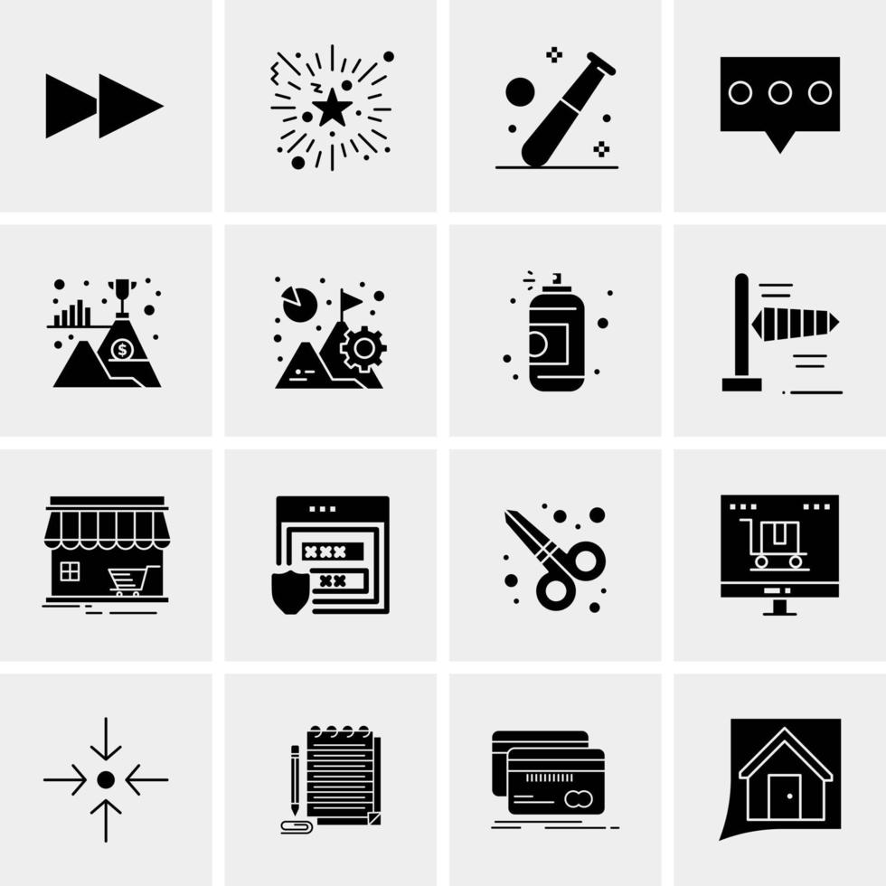 16 iconos de negocios universales vector ilustración de icono creativo para usar en proyectos relacionados con la web y dispositivos móviles