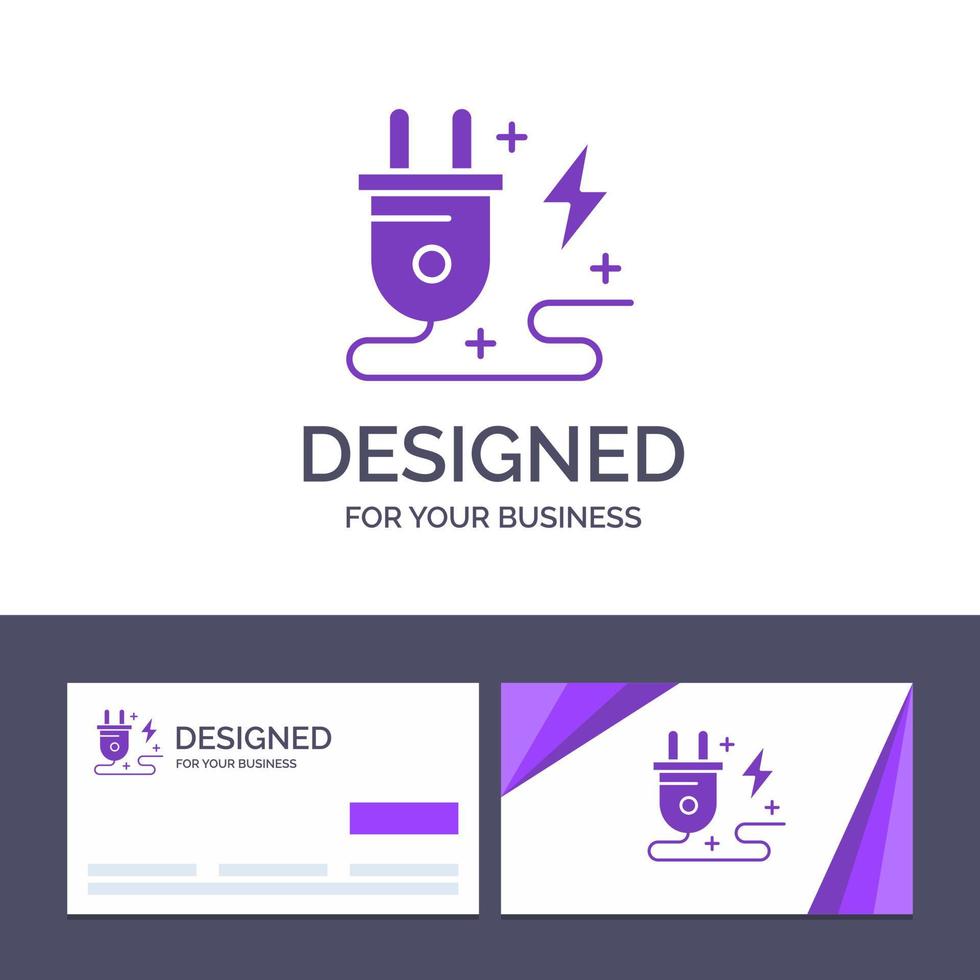 Creative Business Card and Logo template Energy Plug Power Nature Vector Illustration
