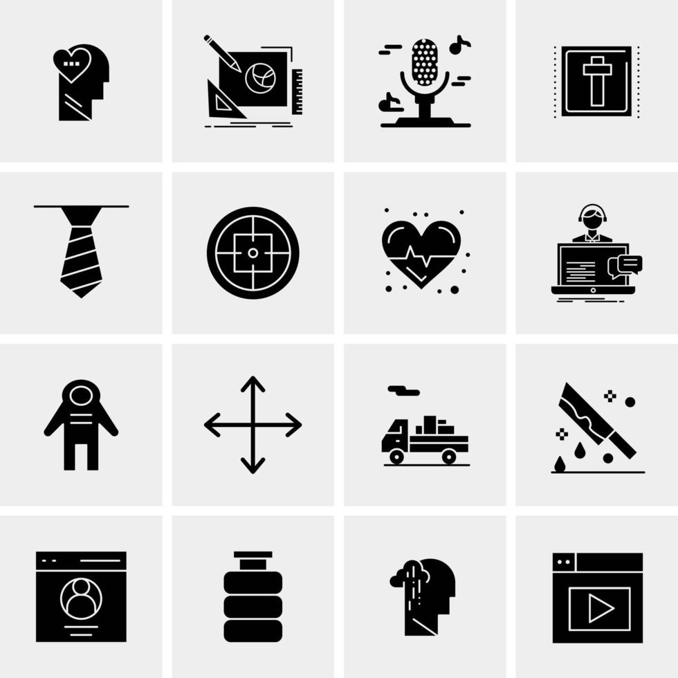 16 iconos de negocios universales vector ilustración de icono creativo para usar en proyectos relacionados con la web y dispositivos móviles