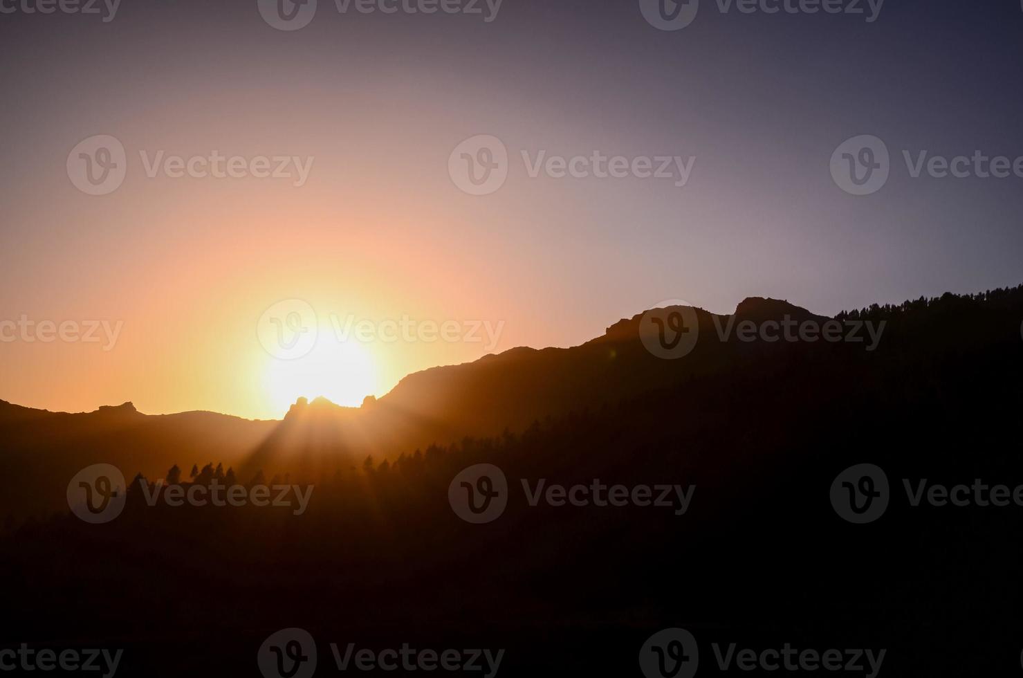 hermosa vista del atardecer foto