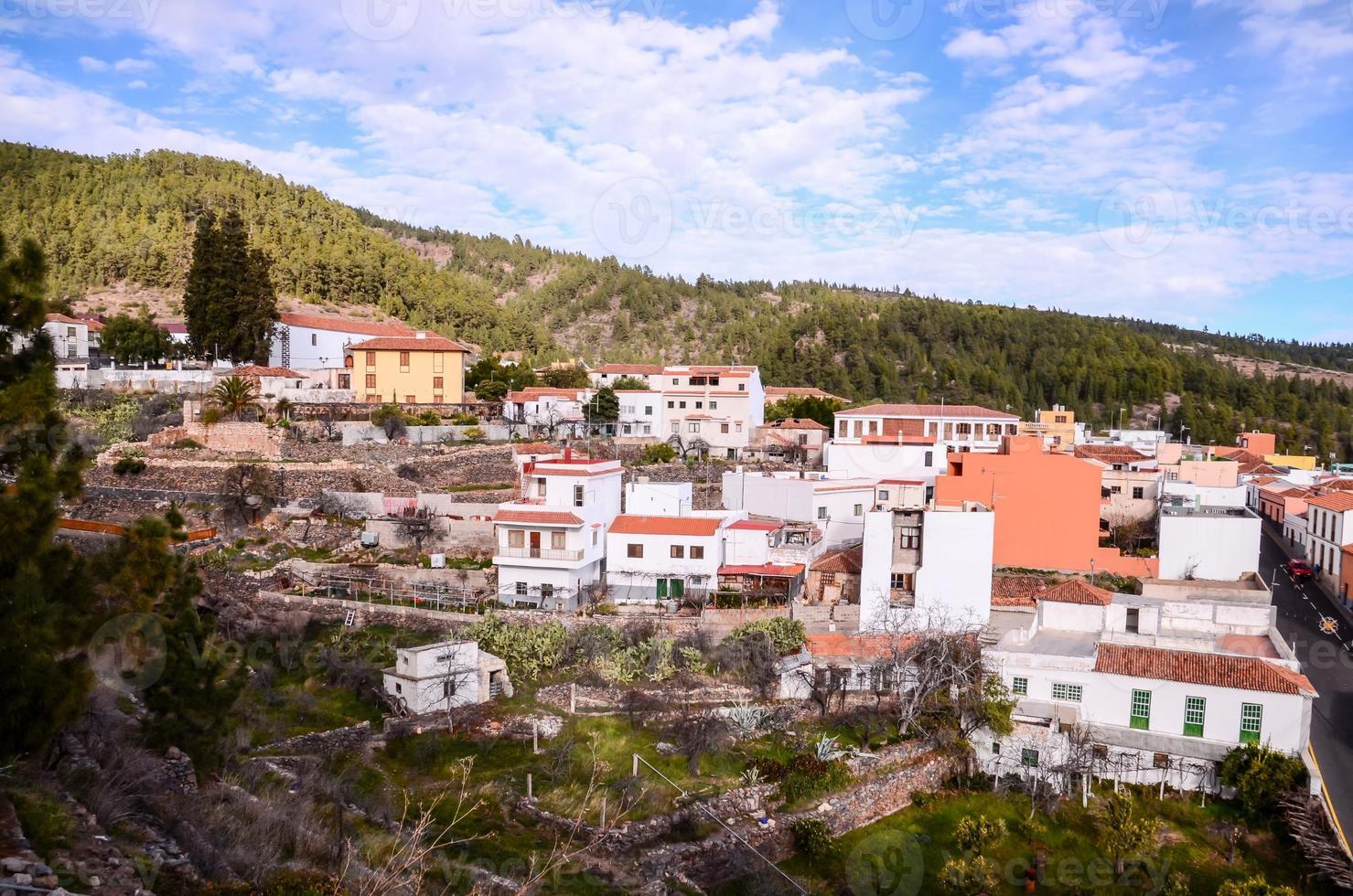 Small town by the mountains photo