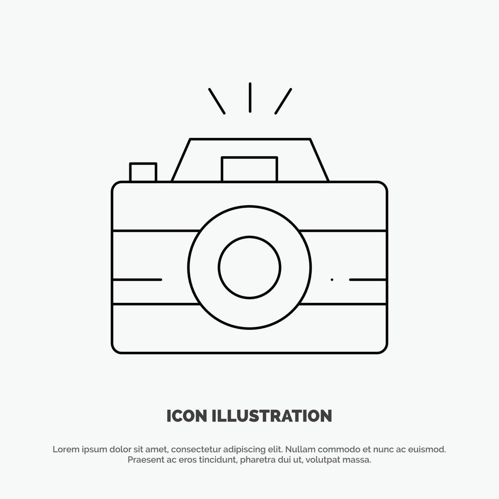 Camera Image Photo Photography Line Icon Vector