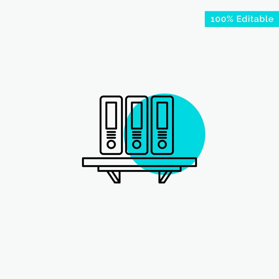Files Archive Data Database Documents Folders Storage turquoise highlight circle point Vector icon
