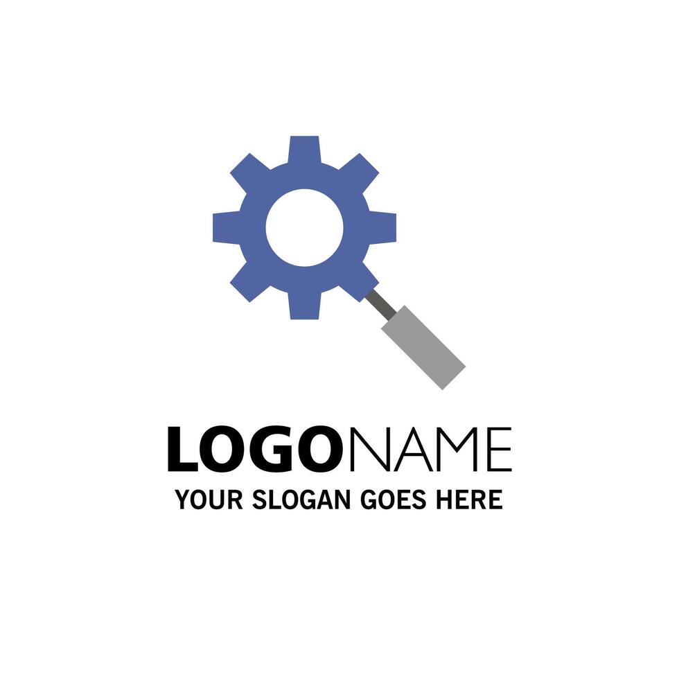 Search Research Gear Setting Business Logo Template Flat Color vector