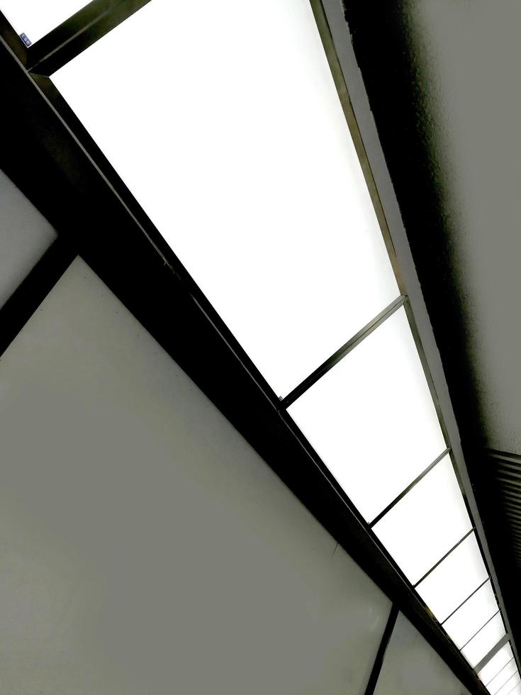 perspective view of ceiling light in the office building photo