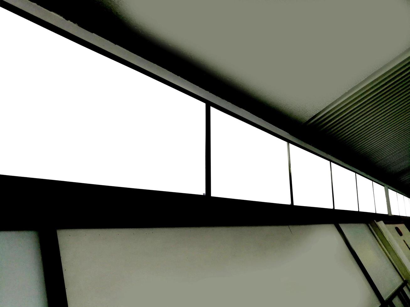 perspective view of ceiling light in the office building photo