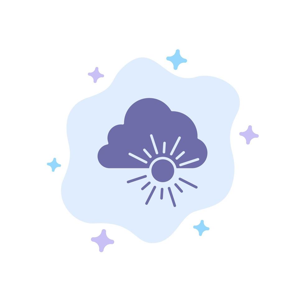 Cloud Nature Spring Sun Blue Icon on Abstract Cloud Background vector