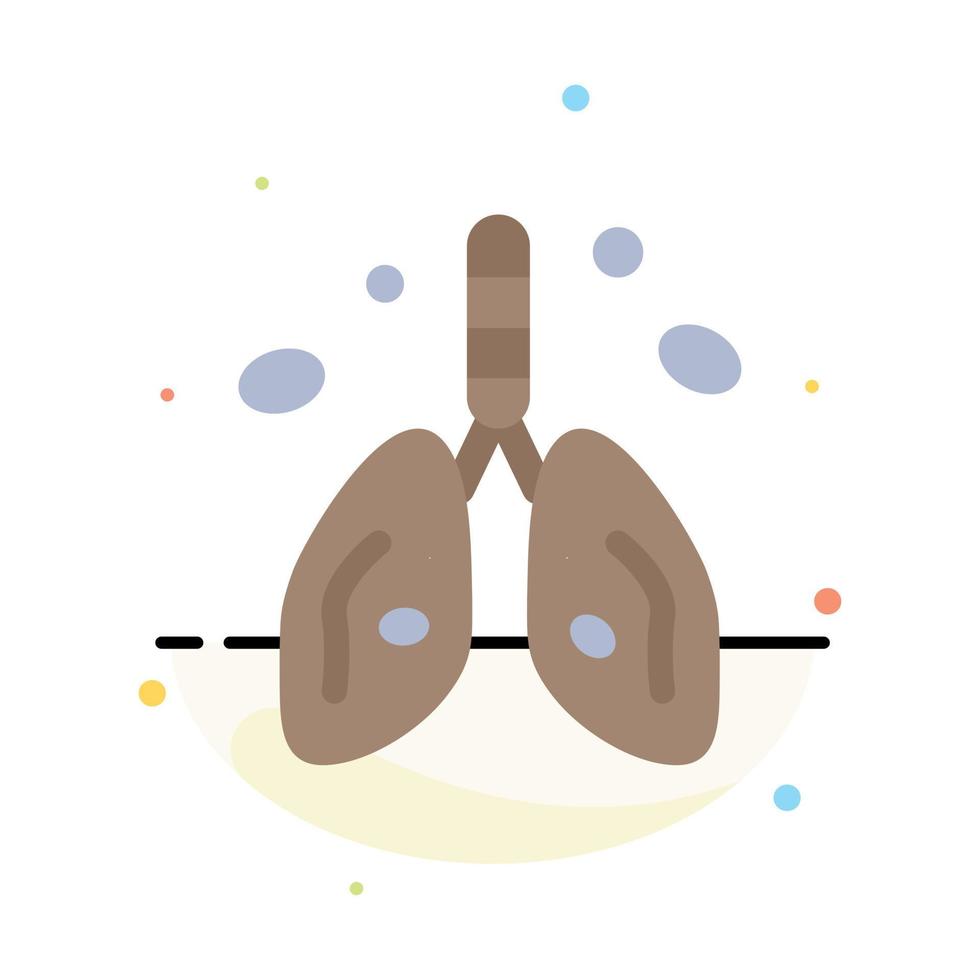 Pollution Cancer Heart Lung Organ Abstract Flat Color Icon Template vector