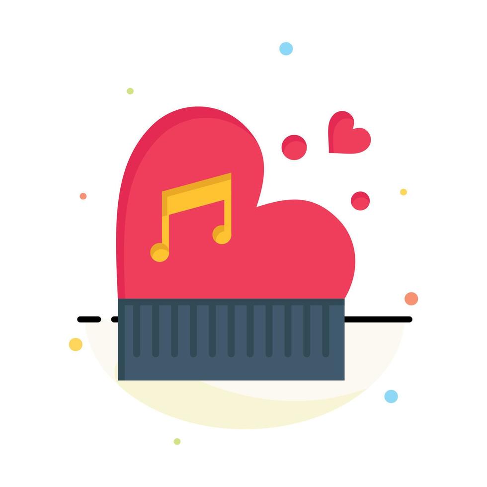 Classic Love Marriage Passion Piano Valentine Wedding Business Logo Template Flat Color vector