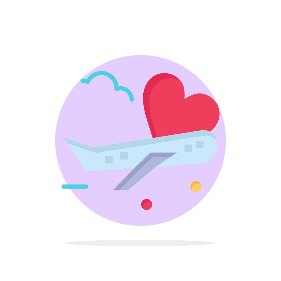 Fly Airplane Plane Airport Abstract Circle Background Flat color Icon vector