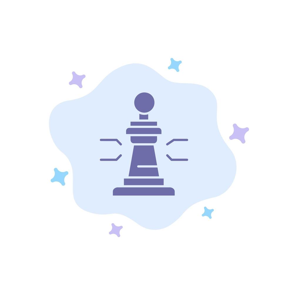 Chess Game Player King Poker Blue Icon on Abstract Cloud Background vector