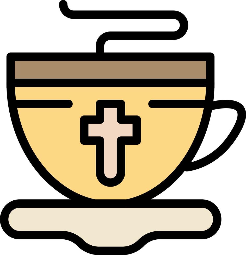 taza de té pascua color plano caliente icono vector icono banner plantilla