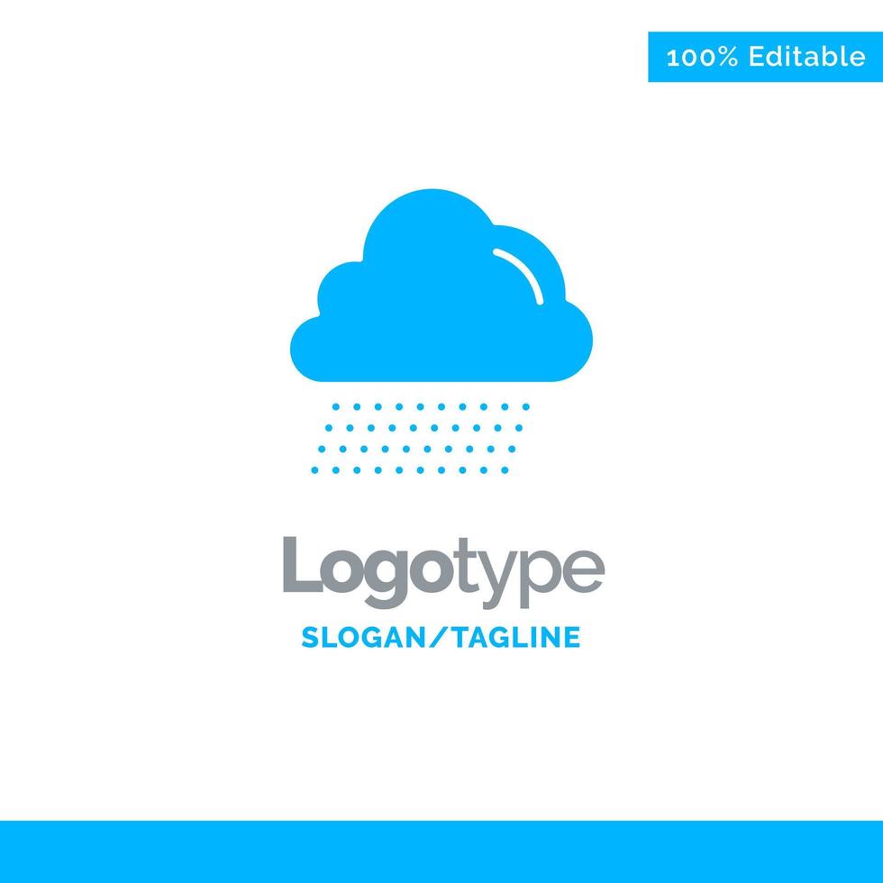 nube lluvia canadá azul sólido logotipo plantilla lugar para eslogan vector