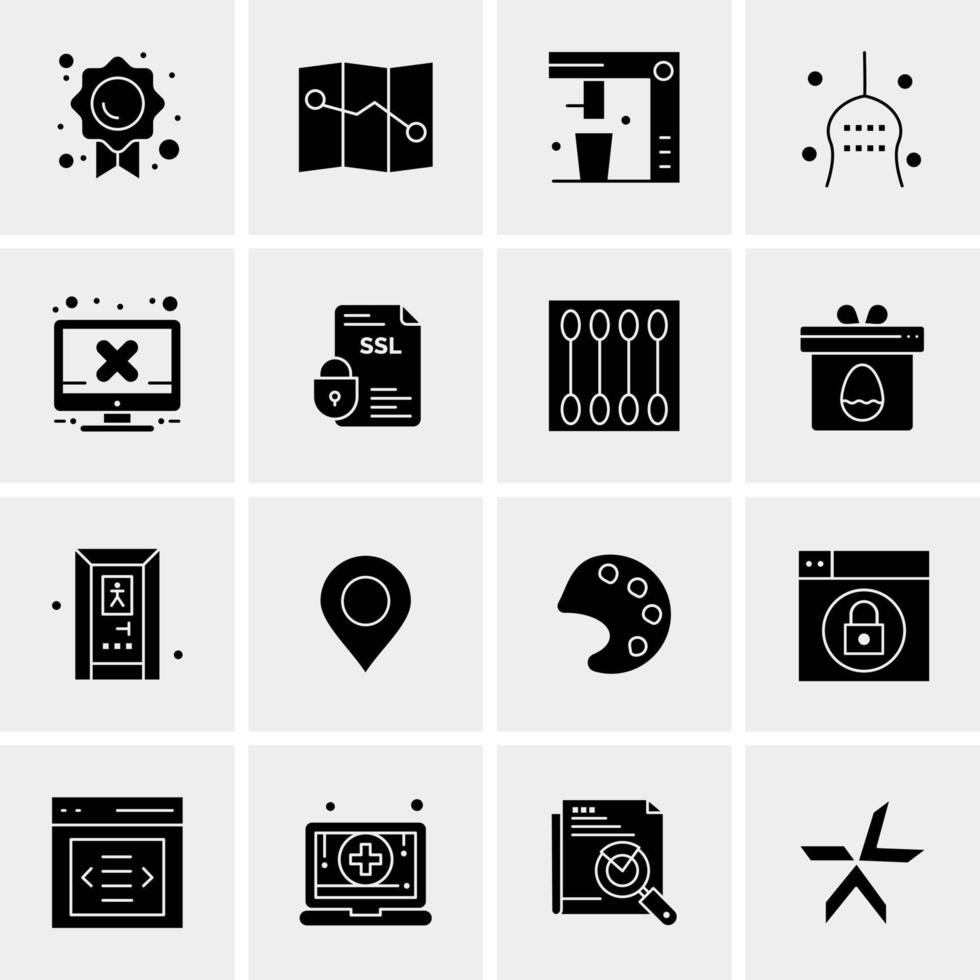 16 iconos de negocios universales vector ilustración de icono creativo para usar en proyectos relacionados con la web y dispositivos móviles