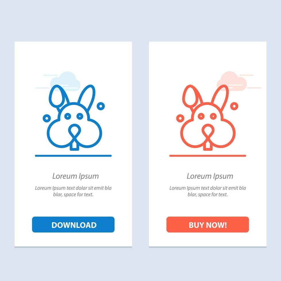 Bunny Easter Rabbit  Blue and Red Download and Buy Now web Widget Card Template vector