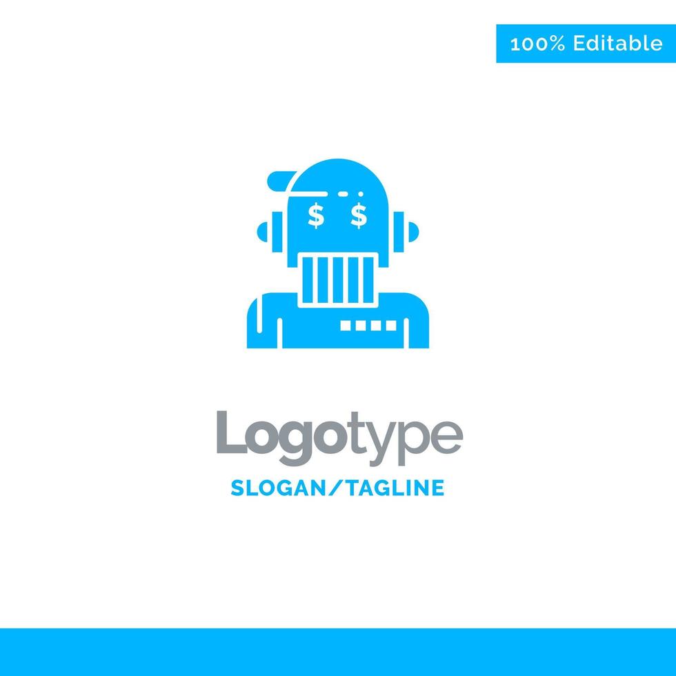 Robot Advisor Adviser Advisor Algorithm Analyst Blue Solid Logo Template Place for Tagline vector