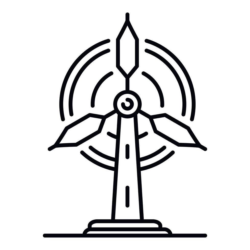 Wind turbine energy icon, outline style vector