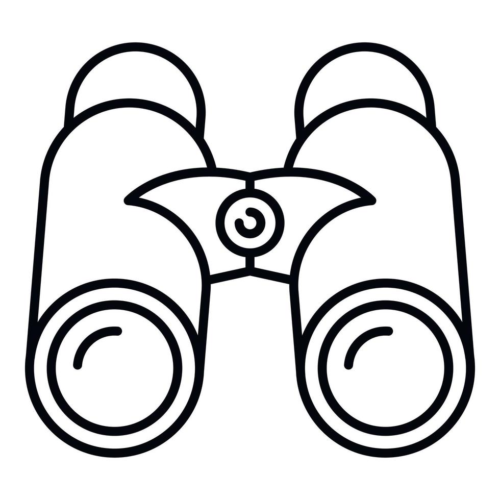 icono de binoculares marinos, estilo de esquema vector