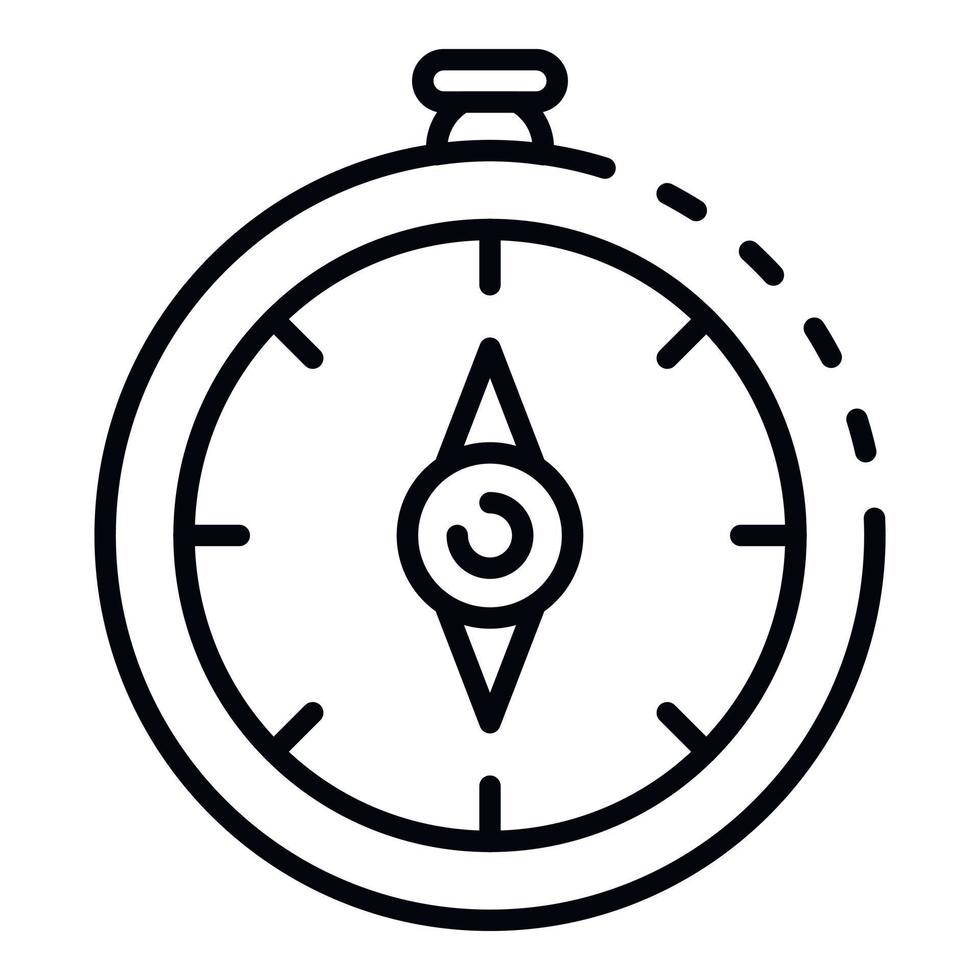 Navigation compass icon, outline style vector