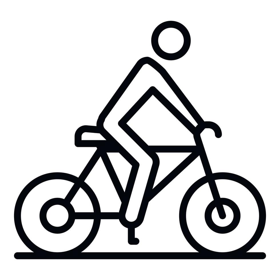 Cycling man icon, outline style vector