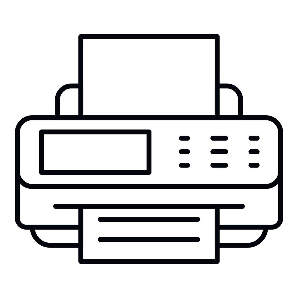 Digital printer icon, outline style vector