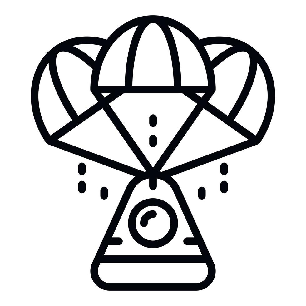 Space capsule icon, outline style vector