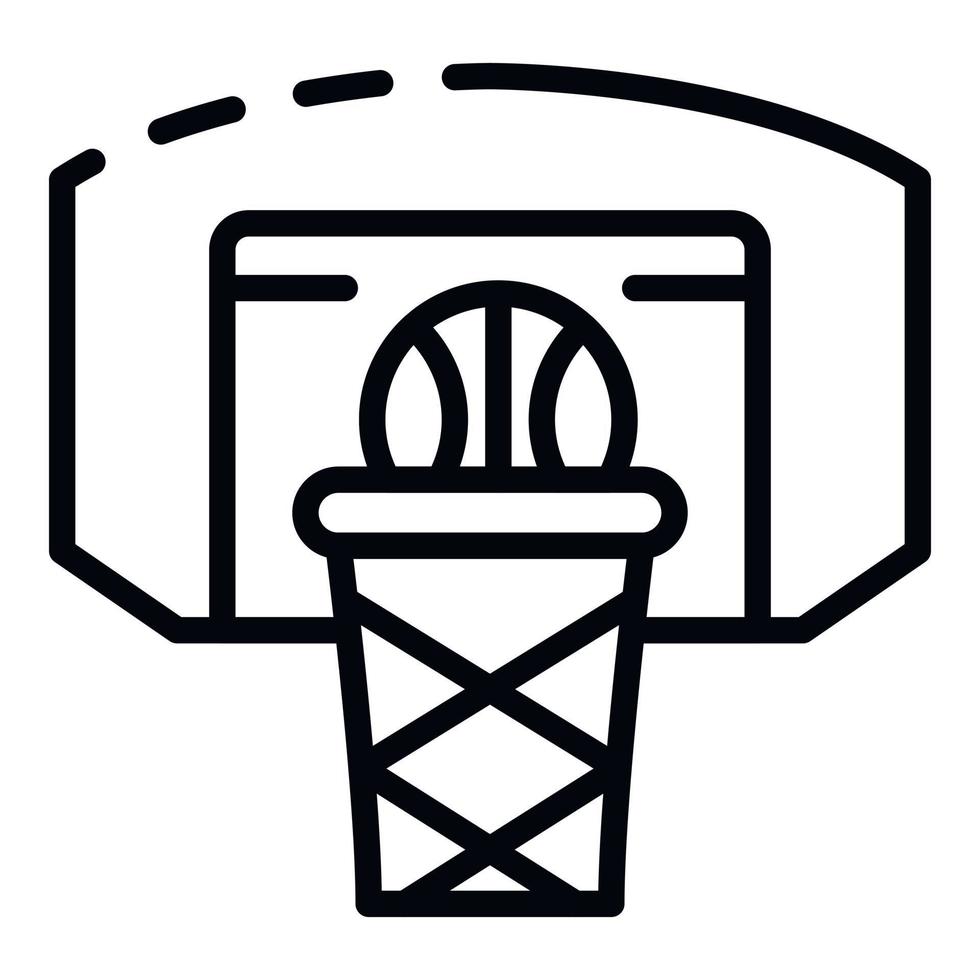 Play ball in basket icon, outline style vector