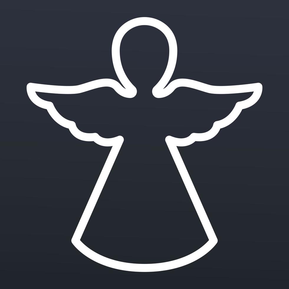 Xmas angel icon, outline style vector