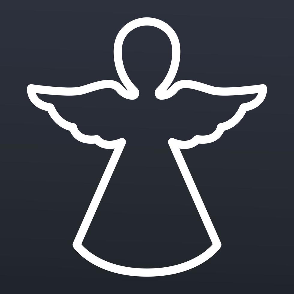 Xmas angel icon, outline style vector