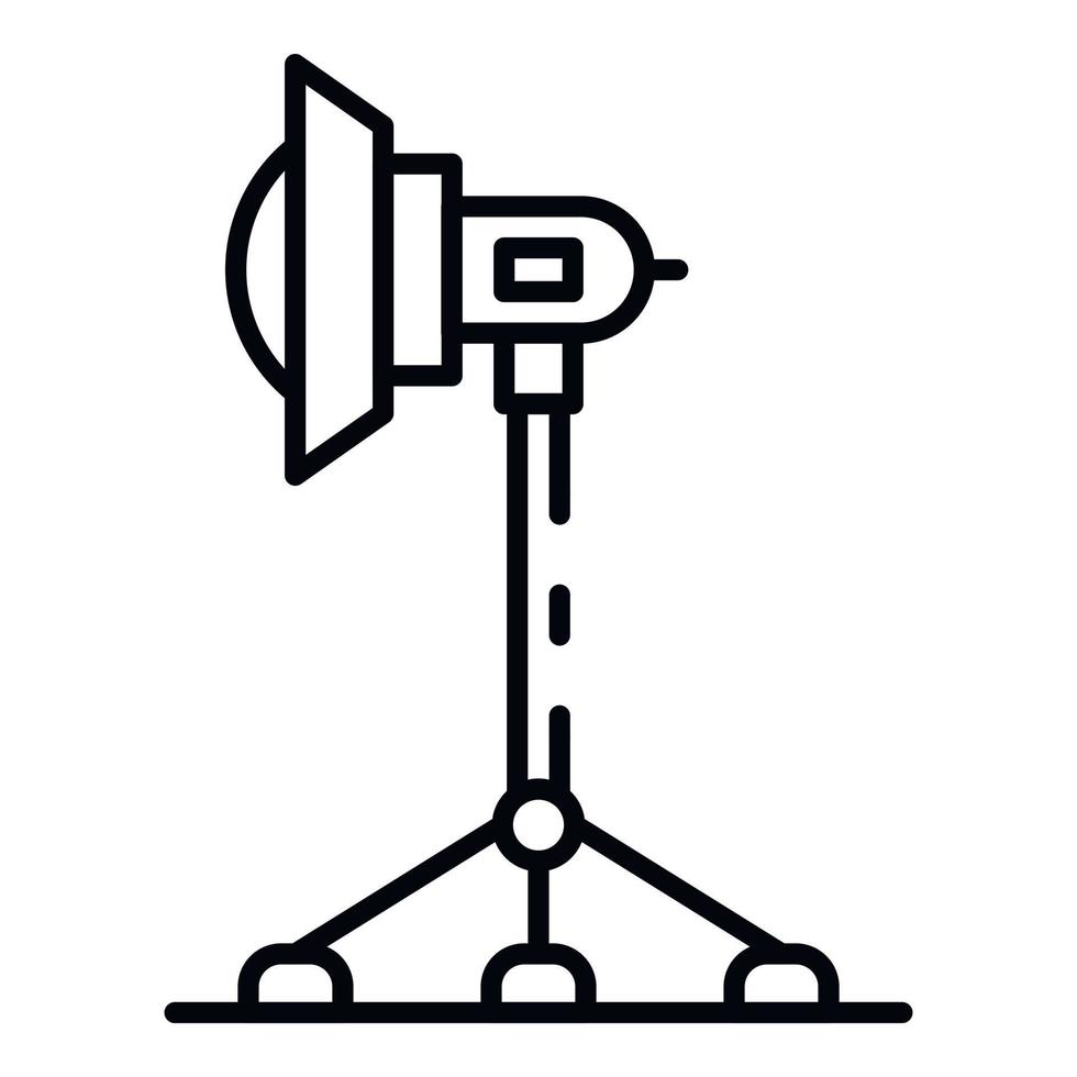 Cinema light on tripod icon, outline style vector