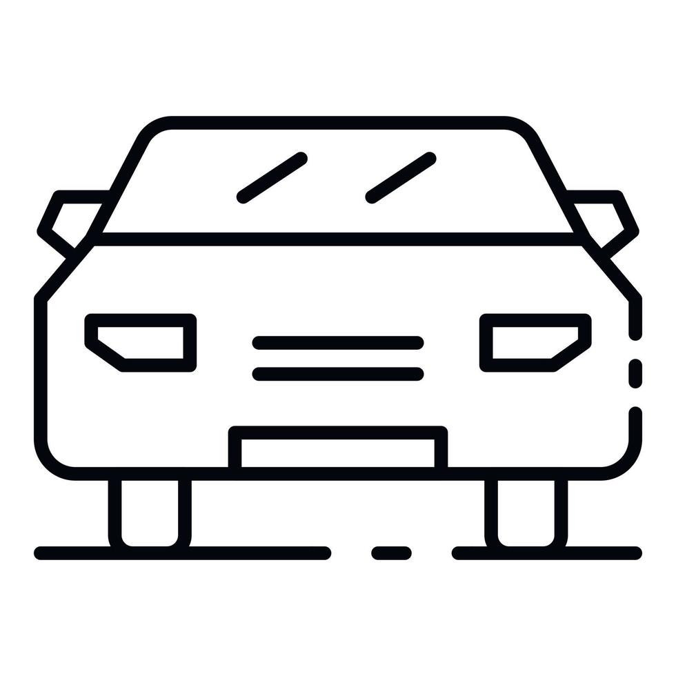 icono del lado del coche delantero, estilo de esquema vector