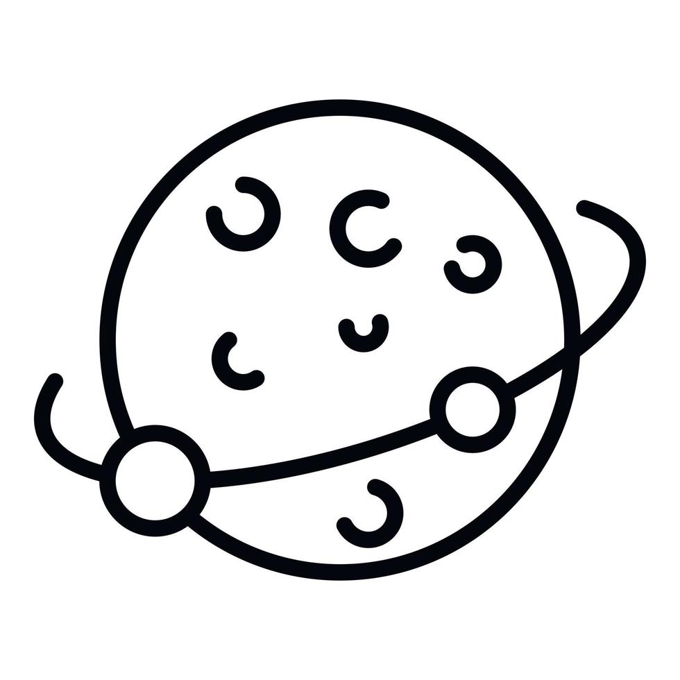 Saturn planet icon, outline style vector