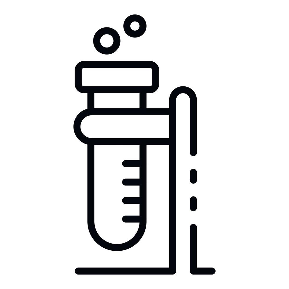 Forensic lab test tube icon, outline style vector