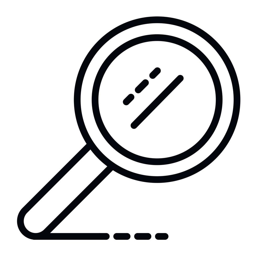 Magnify glass icon, outline style vector