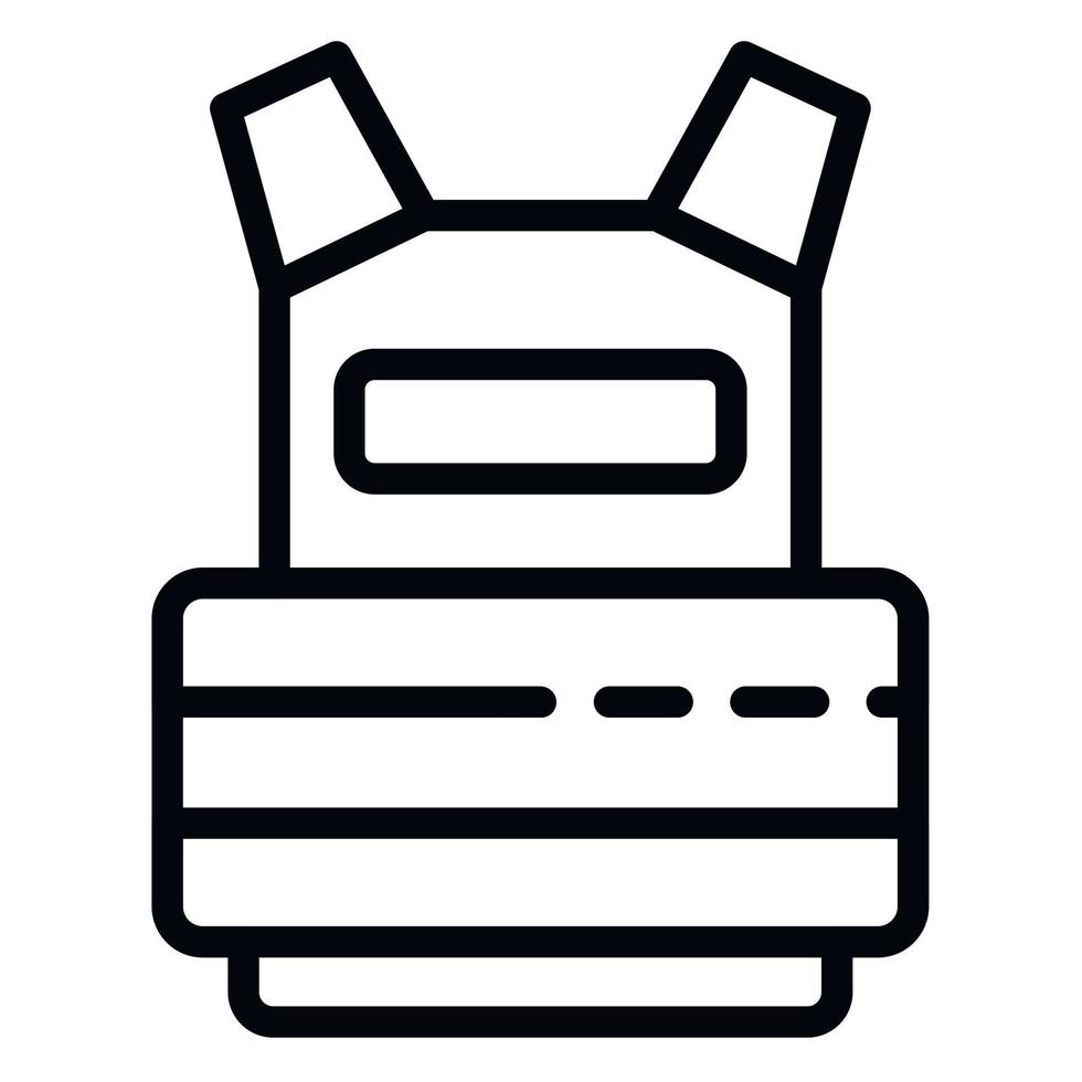 Bulletproof vest icon, outline style vector