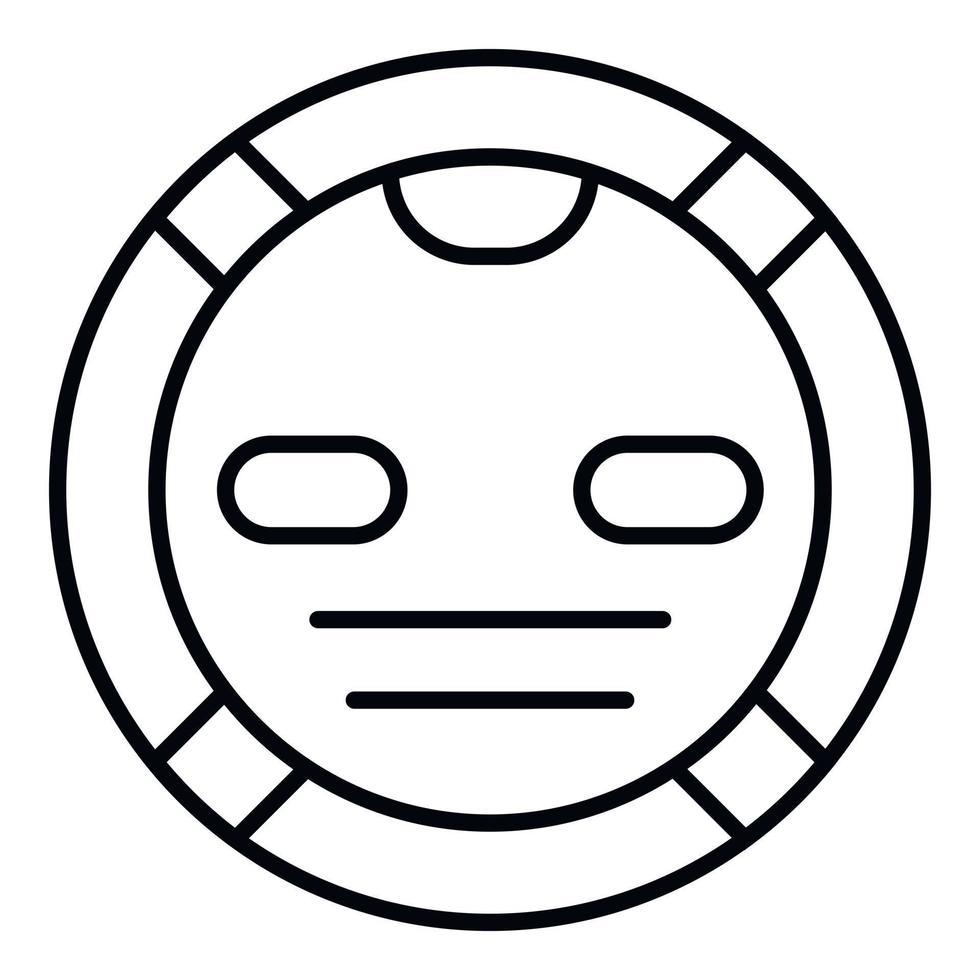 Robot vacuum cleaner icon, outline style vector