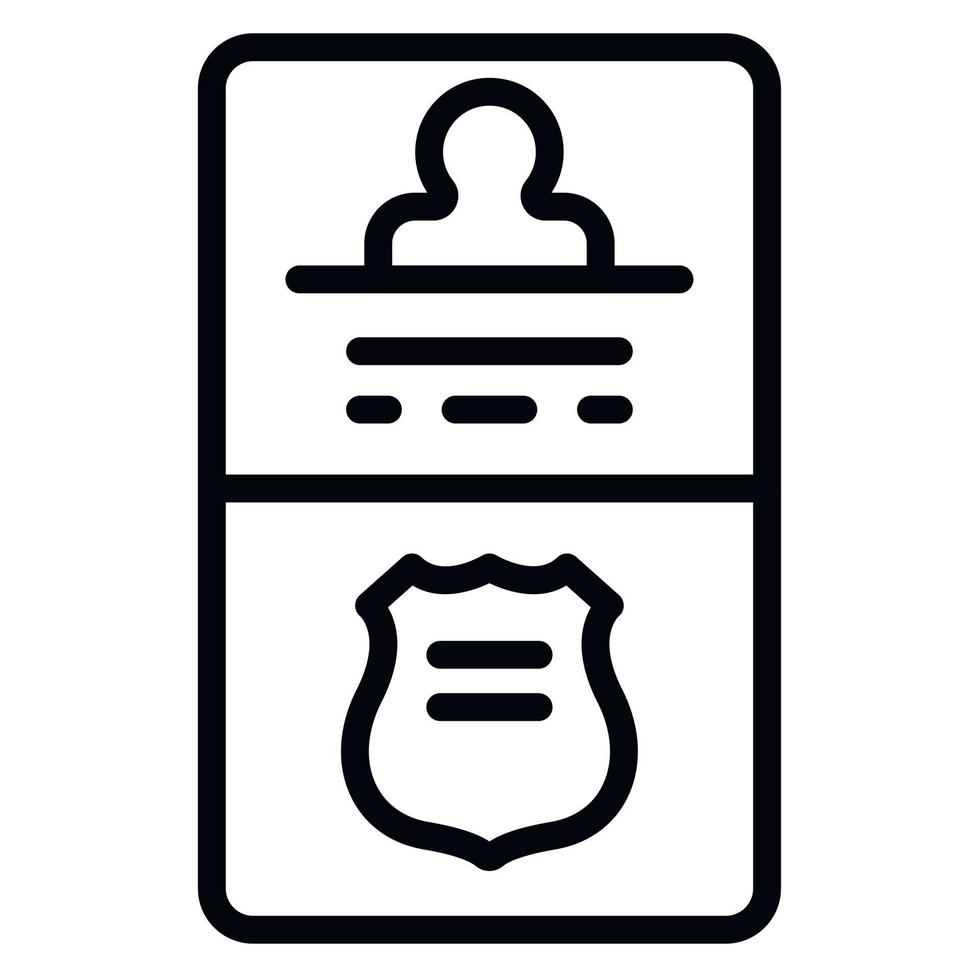 Id police card icon, outline style vector