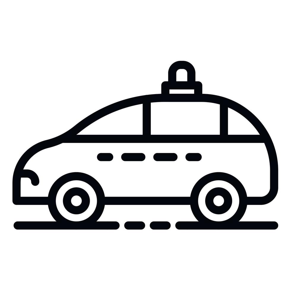 Police car icon, outline style vector