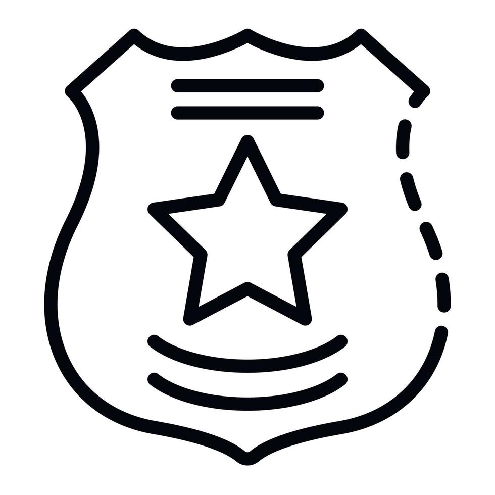 Police emblem icon, outline style vector