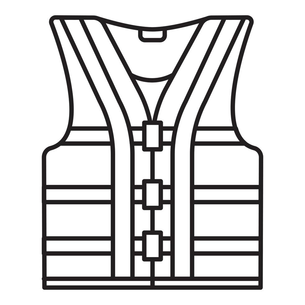 Rescue vest icon, outline style vector